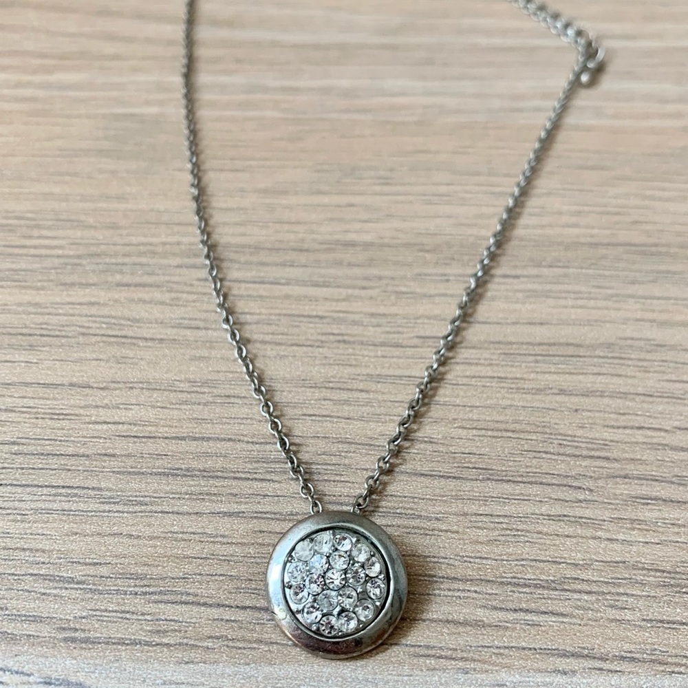 Cookie Lee Rhinestone Silver Necklace